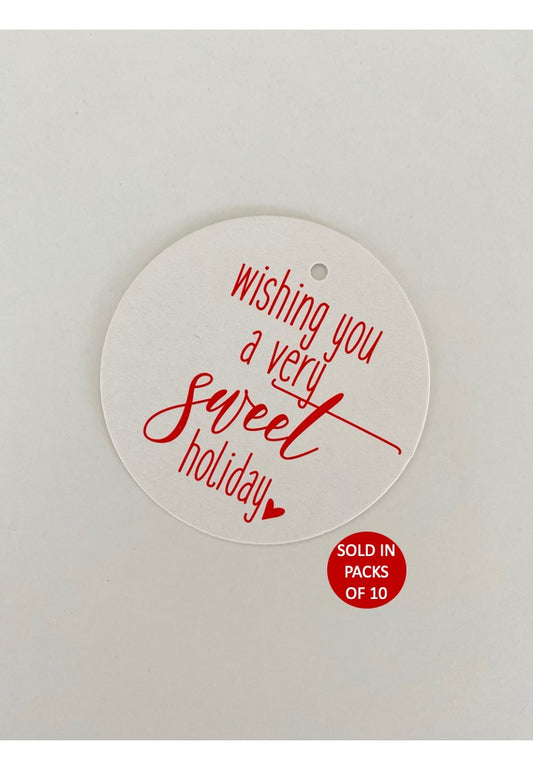 Sweet Holiday Tag (Red on White)