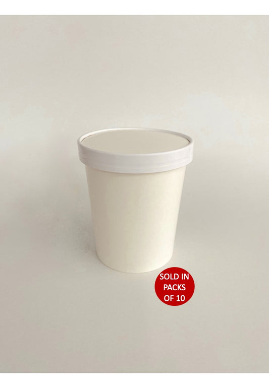 White Ice Cream Tub (1L) (Pack of 10)