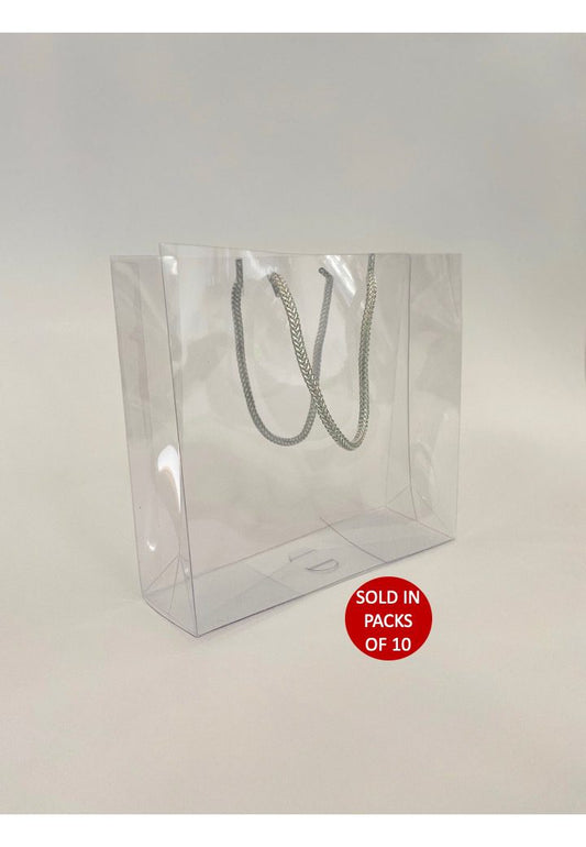 PVC gift bag with grey handles