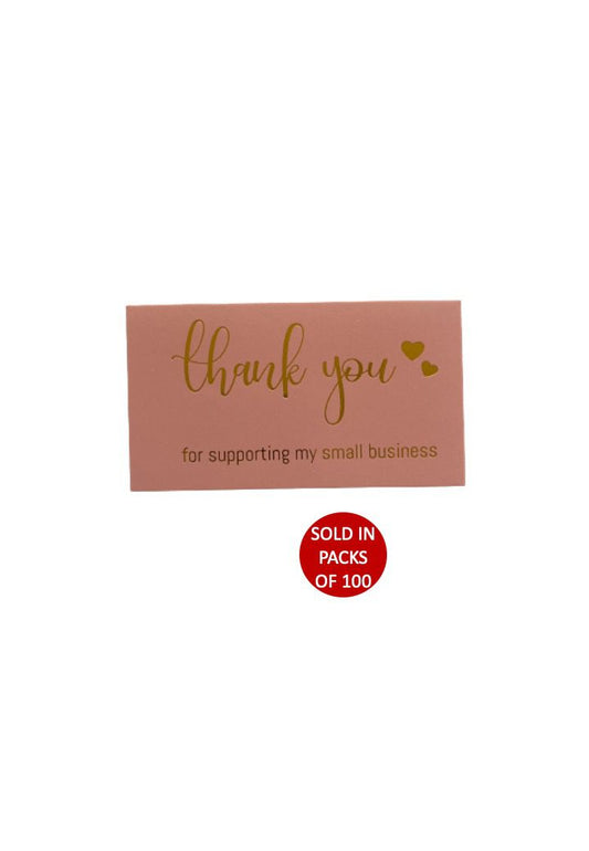 Thank You Card (Pink) 90x50mm (100)