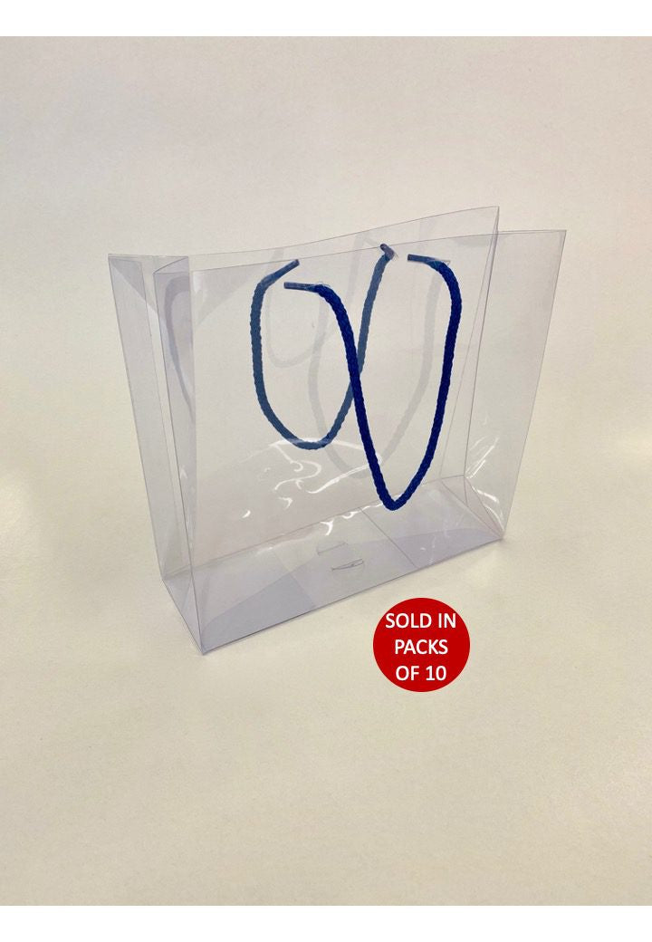 PVC gift bag with navy handles