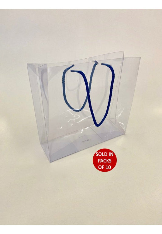PVC gift bag with navy handles