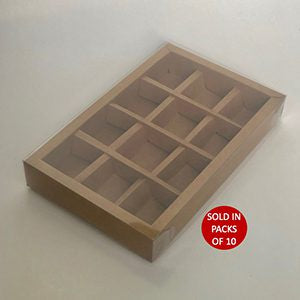 Rectangle Chocolate Box INSERTS ONLY (Kraft) (Pack of 10)