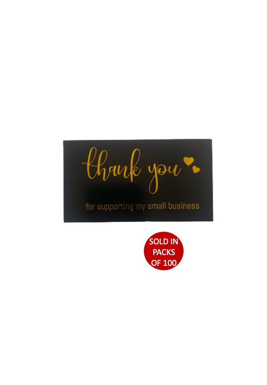 Thank You Card (Black) 90x50mm (100)