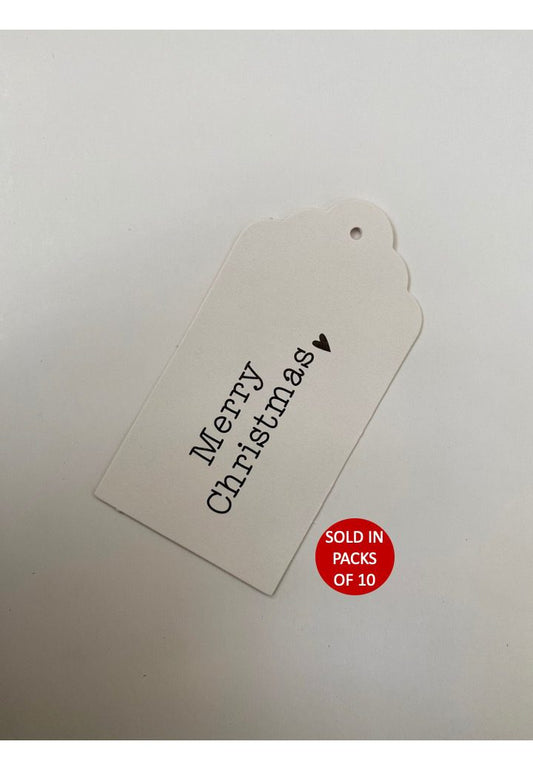 Merry Christmas (Type Font) Tag (White)