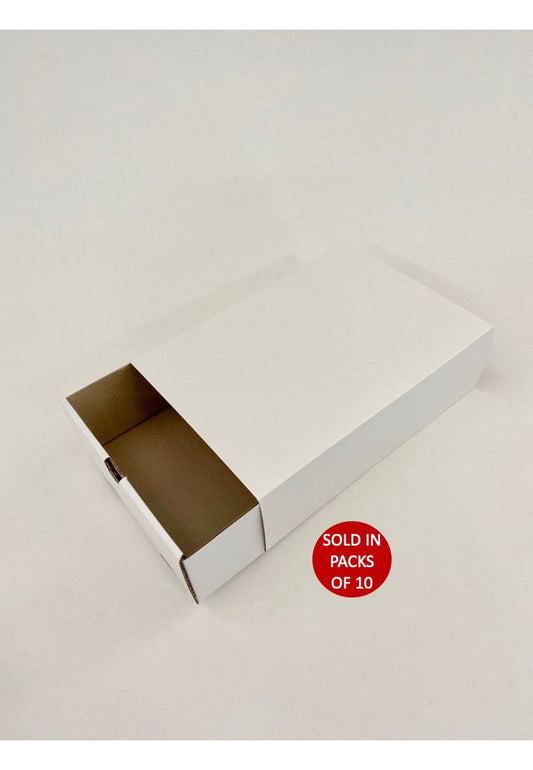 White Sliding Gift Box with Sleeve (White) 256x176x77mm