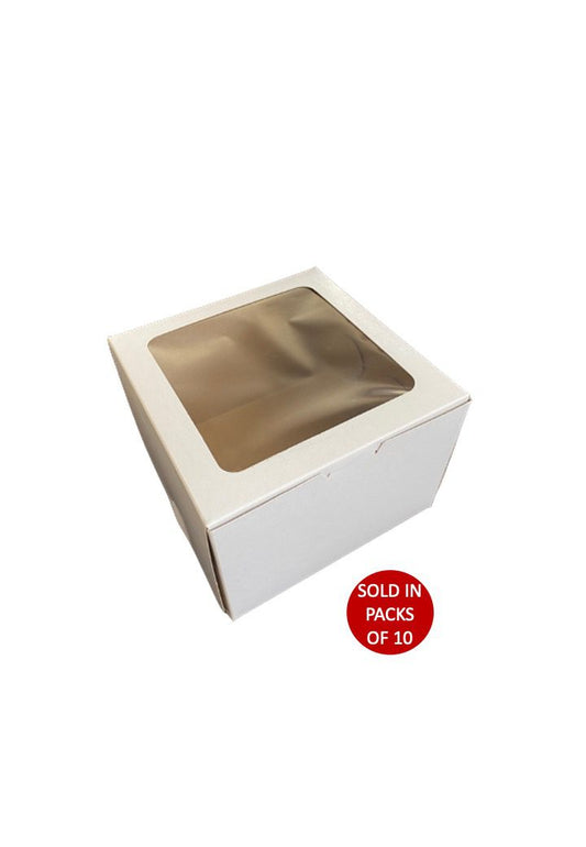 Square Cake Box (White) 175x175x125mm (Pack of 10)