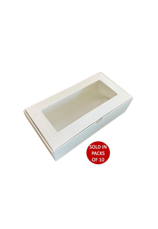 White Box with PVC Window 187x90x50mm (Pack of 10)