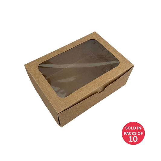 6 Cupcake Box (Kraft) 210x150x85mm (Pack of 10)