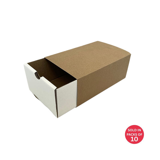 Small White Sliding Gift Box with Sleeve (Kraft)175x117x75mm