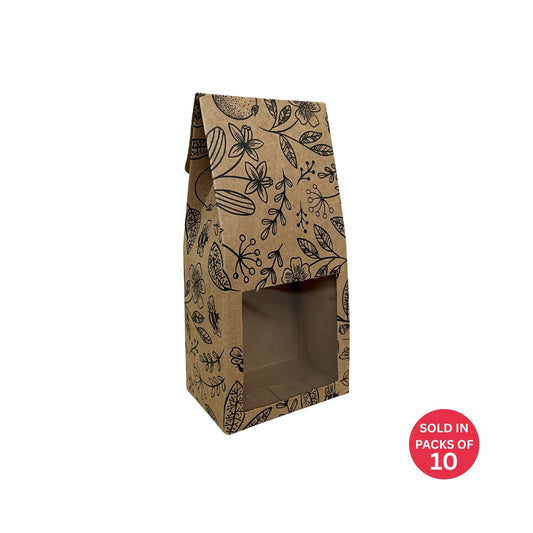 Kraft Coffee Box with Window (Black Citrus Serenade) 190x90x60mm