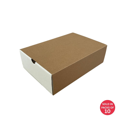 White Sliding Gift Box with Sleeve (Kraft)256x176x77mm