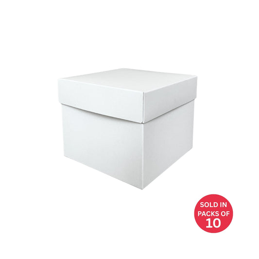 Lid and Base Cupcake Box with Insert (White) 90x90x100m (Pack of 10)