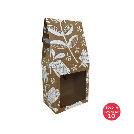 Kraft Coffee Box with Window (White Fynbos Fantasy)