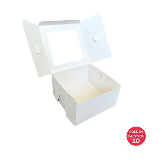 4 Cupcake Box (White) 155x155x85mm (Pack of 10)
