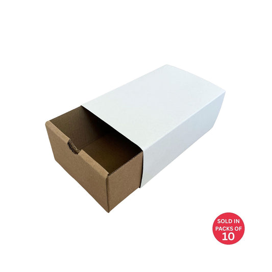 Small Kraft Sliding Gift Box with Sleeve (White)175x117x75mm