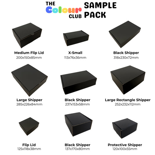 Black Shipper Box Sample Pack