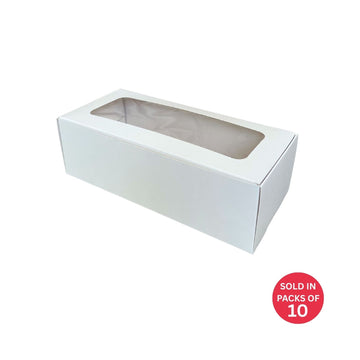 Donut Window Box (White) 220x96x70mm (Pack of 10)