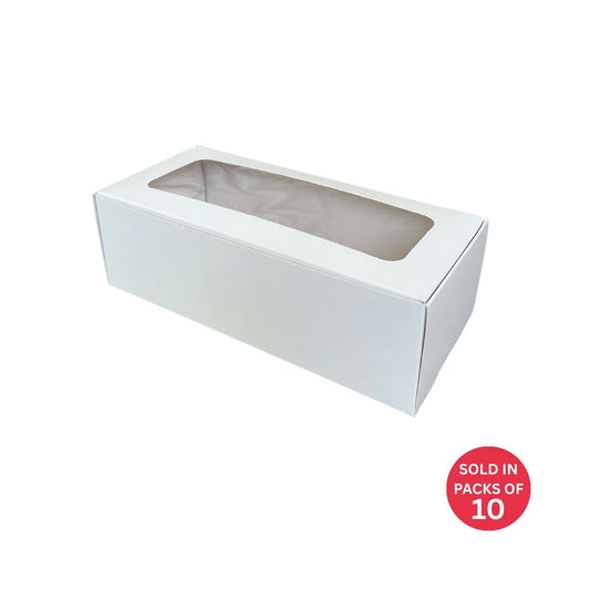 Donut Window Box (White) 220x96x70mm (Pack of 10)
