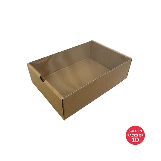 Kraft Sliding Gift Box with PVC Sleeve 256x176x77mm (Pack of 10)