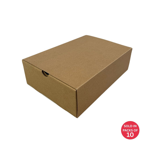Kraft Sliding Gift Box with Sleeve (Kraft)256x176x77mm (Pack of 10)