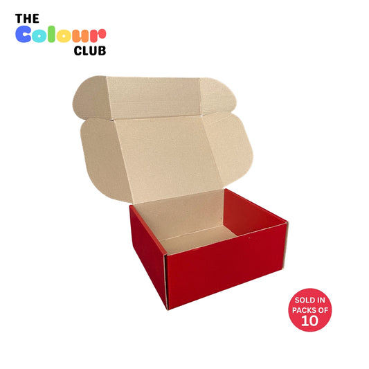 Large Rectangle Garnet Red Shipper Box (252x232x112mm) (Pack of 10)