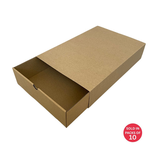 Large Kraft Sliding Gift Box with Sleeve (Kraft)350x245x75mm