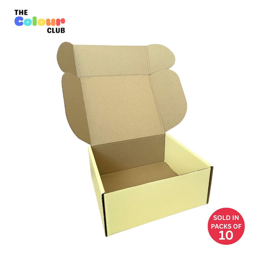 Large Rectangle Butter Yellow Shipper Box (252x232x112mm) (Pack of 10)