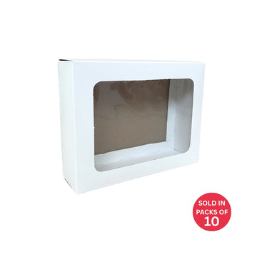 White Biscuit Box with Window 175x135x50mm