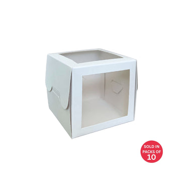 White Cupcake Box with Windows (Pack of 10)