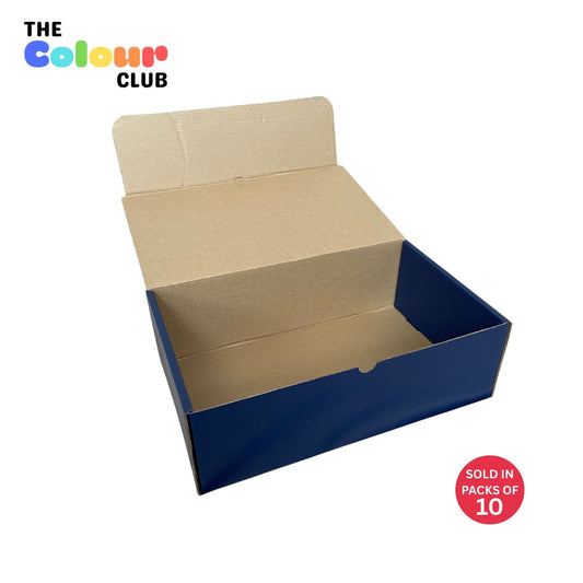 Navy Blue Shoebox (349x211x111mm) (Pack of 10)