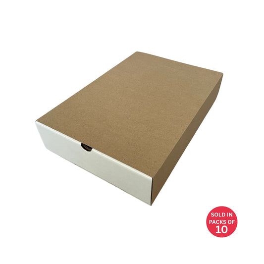 Large White Sliding Gift Box With Sleeve (Kraft)350x245x75mm