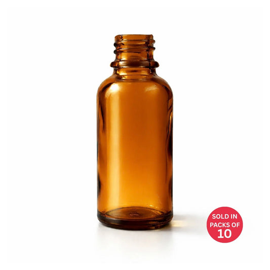 30ml Amber Glass Dropper Bottle (18mm Neck) (Pack of 10)