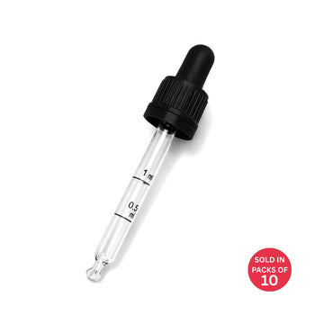 Pipette Dropper Cap (18mm) for 30ml Glass Bottle (Pack of 10)