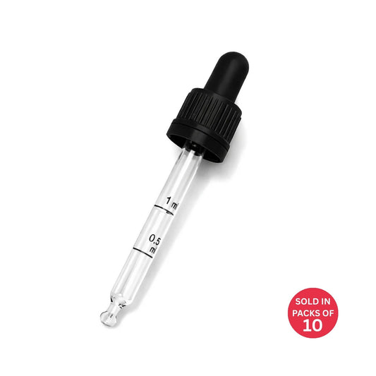 Pipette Dropper Cap (18mm) for 30ml Glass Bottle (Pack of 10)