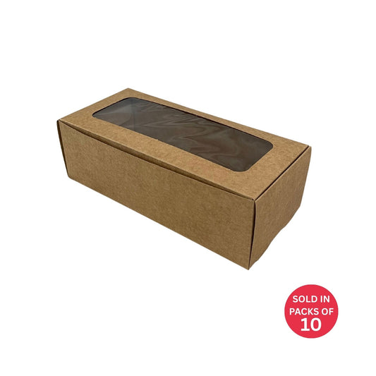 Donut Window Box (Kraft) 220x96x70mm (Pack of 10)