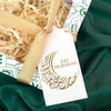 Arabic Crescent Eid Tag (Gold on White)