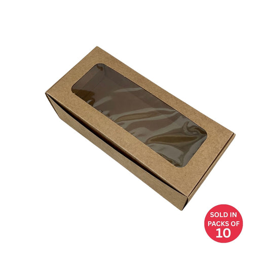 Donut Window Box (Kraft) 220x96x70mm (Pack of 10)