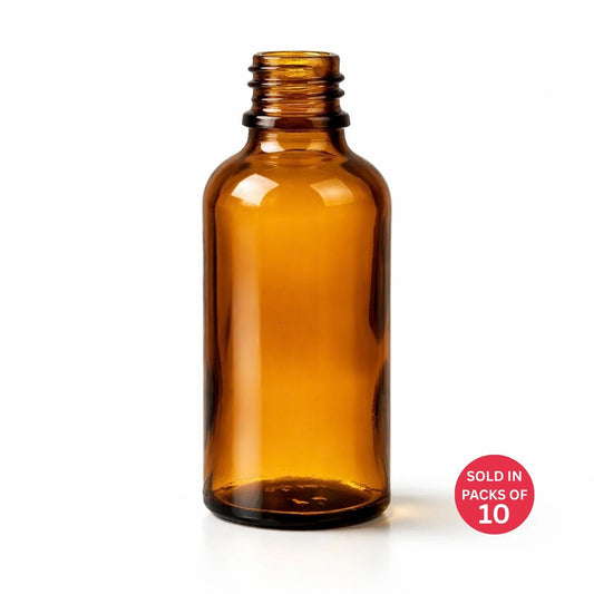 50ml Amber Glass Dropper Bottle (18mm Neck) (Pack of 10)