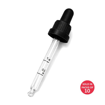 Pipette Dropper Cap (18mm) for 50ml Glass Bottle (Pack of 10)
