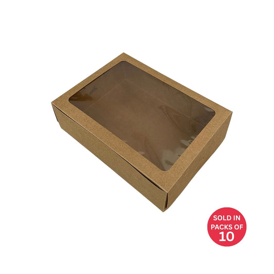 12 Cupcake Box (Kraft) 285x207x85mm (Pack of 10)