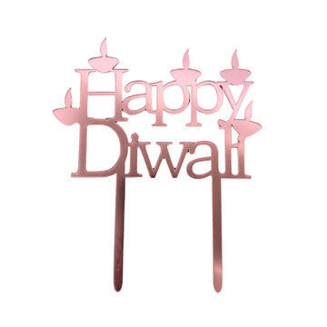 Happy Diwali Cake Topper (Rose Gold)