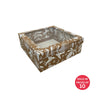 Bento Cake Box (Kraft) 250x250x90mm (White Fynbos Fantasy)  (Pack of 10)