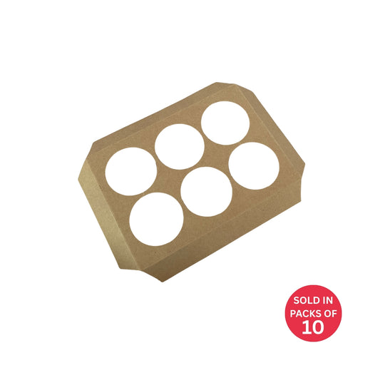 6 Cupcake Box INSERT (Kraft) (Pack of 10)