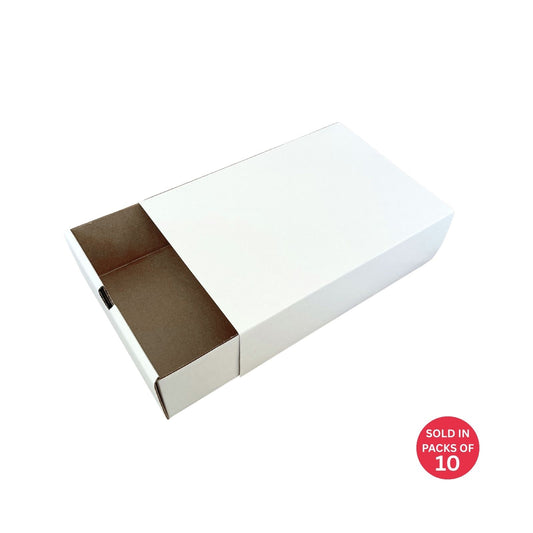 White Sliding Gift Box with Sleeve (White) 256x176x77mm