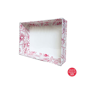 White Hamper Box (Pink Flowers)