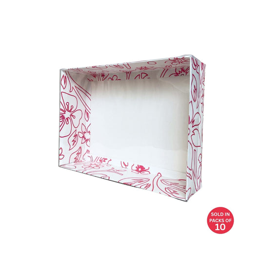 White Hamper Box (Pink Flowers)