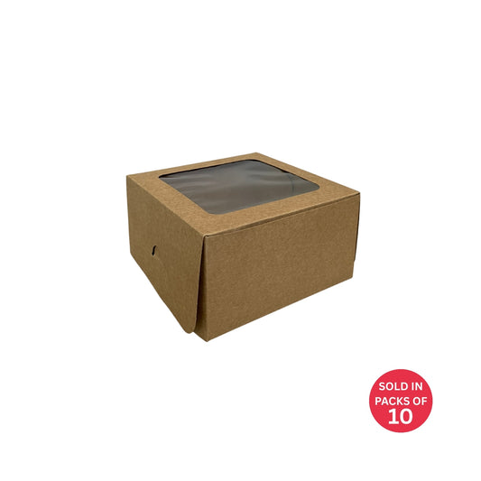 4 Cupcake Box (Kraft) 155x155x85mm (Pack of 10)