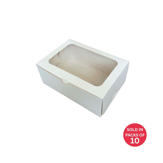 6 Cupcake Box (White) 210x150x85mm (Pack of 10)