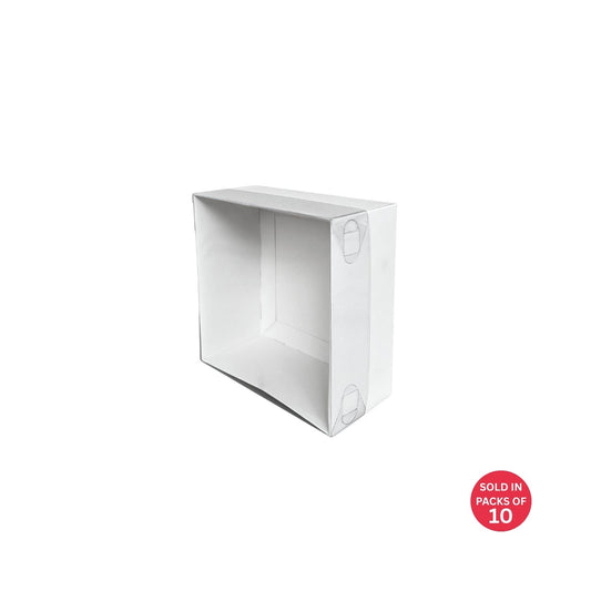 Square Box with PVC Lid (White) 125x125x60mm (Pack of 10)